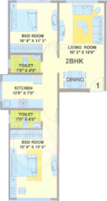 Hi Tech Madhu Kunj (2BHK+2T (854 sq ft) 854 sq ft) Hi Tech Madhu Kunj (2BHK+2T (854 sq ft) 854 sq ft)