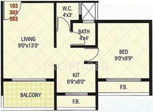 Radhe Krishna Residency (1BHK+1T (610 sq ft) 610 sq ft)