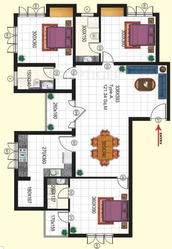 Samson Yellow Sapphire (3BHK+3T (1,675 sq ft) 1675 sq ft) Samson Yellow Sapphire (3BHK+3T (1,675 sq ft) 1675 sq ft)