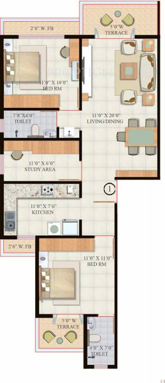 Kshitiraj Springdale (2BHK+2T (1,292 sq ft)   Study Room 1292 sq ft) Kshitiraj Springdale (2BHK+2T (1,292 sq ft)   Study Room 1292 sq ft)