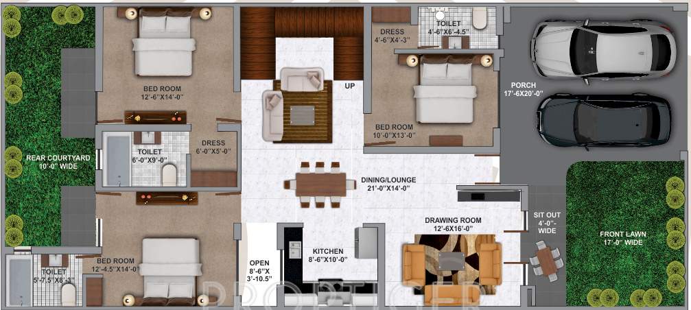 Wing Constructions And Developers Pvt Ltd Lucknow Greens Villa (4BHK+4T (2,100 sq ft) 2100 sq ft)