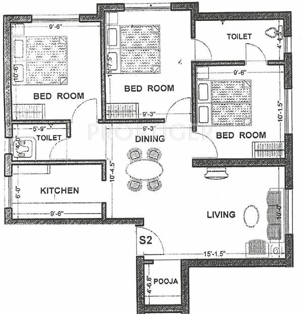 Thilaga Swastika (3BHK+2T (958 sq ft) + Pooja Room 958 sq ft)