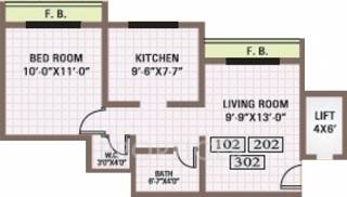 Benchmark Palatino (1BHK+2T (615 sq ft) 615 sq ft) Benchmark Palatino (1BHK+2T (615 sq ft) 615 sq ft)