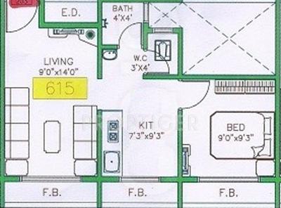Panchnand Corner (1BHK+1T (615 sq ft) 615 sq ft)