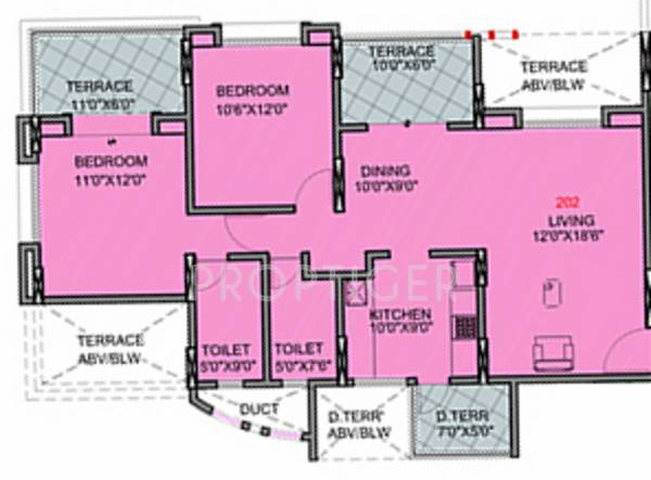 BramhaCorp Exuberance (2BHK+2T (1,306 sq ft) 1306 sq ft) BramhaCorp Exuberance (2BHK+2T (1,306 sq ft) 1306 sq ft)