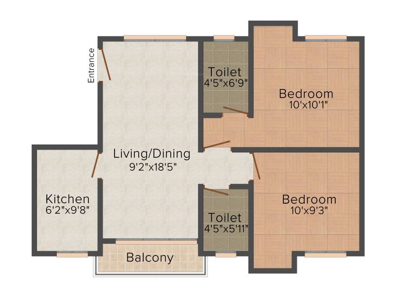 Magnolia Crossword (2BHK+2T (800 sq ft) 800 sq ft)