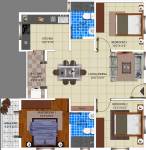 Confident Jade (3BHK+2T (1,095 sq ft) 1095 sq ft)