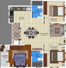 Confident Jade (3BHK+2T (1,095 sq ft) 1095 sq ft) Confident Jade (3BHK+2T (1,095 sq ft) 1095 sq ft)