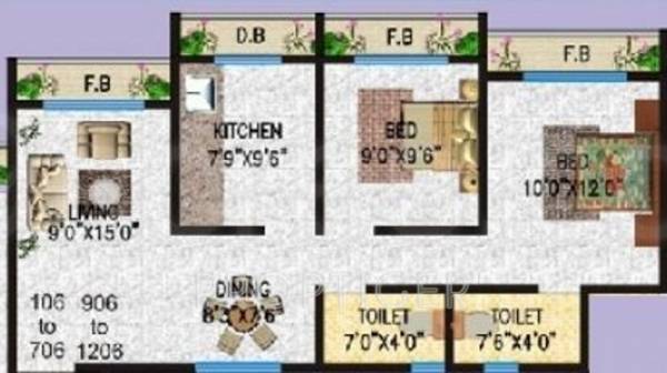 Labh Heights (2BHK+2T (950 sq ft) 950 sq ft)