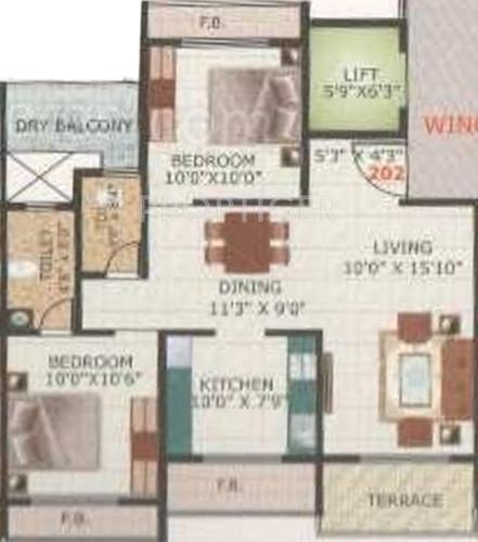Mahakali Patel Park (2BHK+2T (1,175 sq ft) 1175 sq ft)