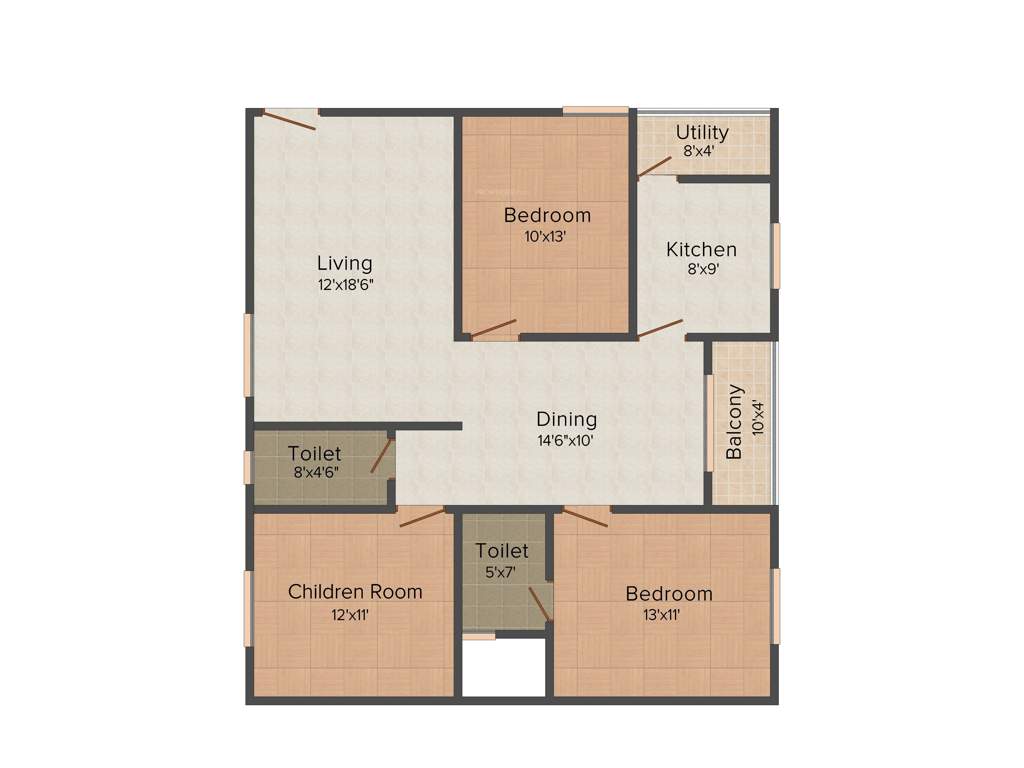 ARS Green Shire (3BHK+2T (1,380 sq ft) 1380 sq ft)