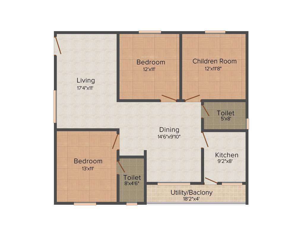 ARS Green Shire (3BHK+3T (1,390 sq ft) 1390 sq ft)