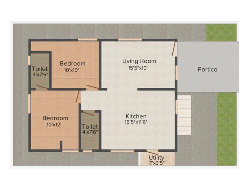 Humming Tanmai Homes (2BHK+2T (888 sq ft) 888 sq ft)