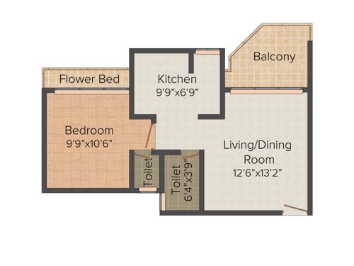 Rajkamal Bayside (1BHK+1T (725 sq ft) 725 sq ft)