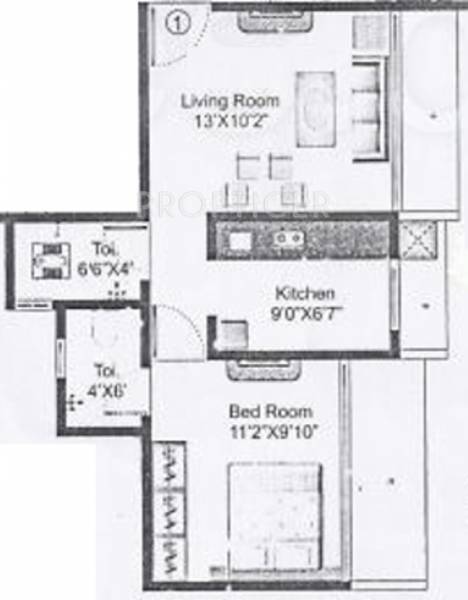 Riddhi Heights (1BHK+2T (620 sq ft) 620 sq ft)