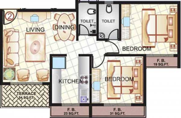 Sai Manomay (2BHK+2T (1,060 sq ft) 1060 sq ft)