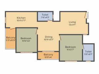 Nahar Mathura (2BHK+2T (1,174 sq ft) 1174 sq ft)