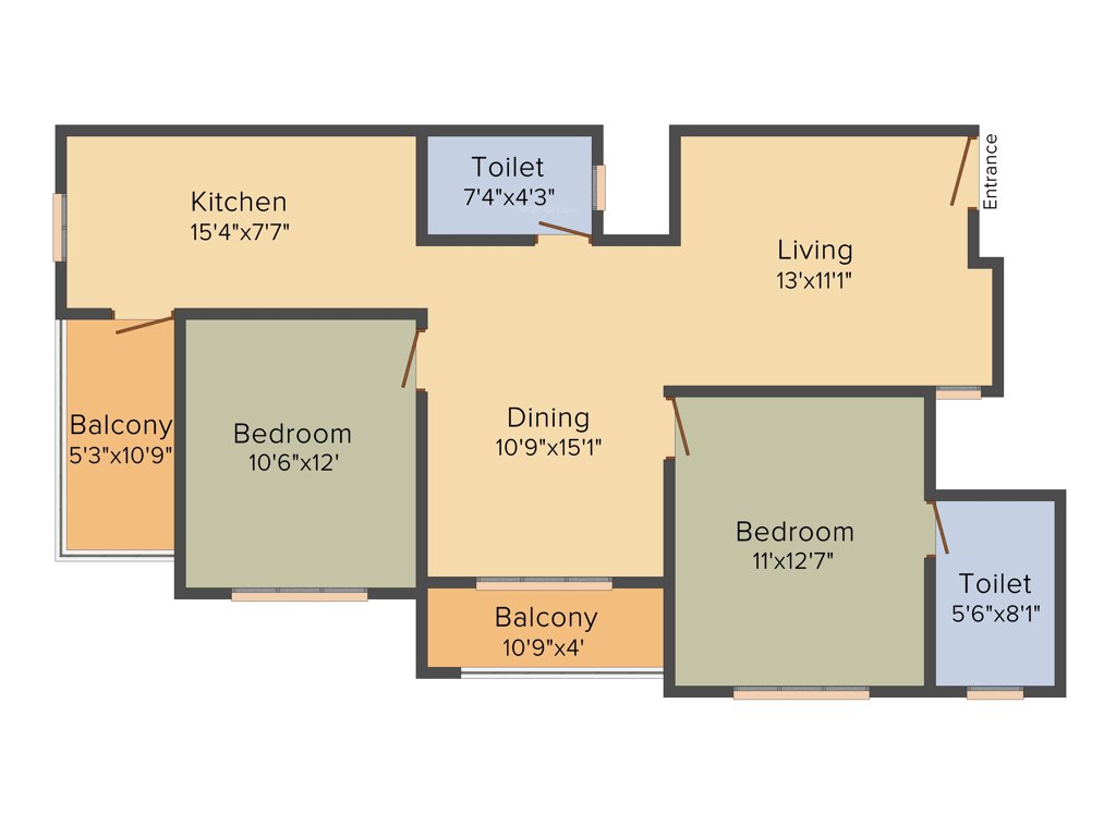 Nahar Mathura (2BHK+2T (1,174 sq ft) 1174 sq ft)