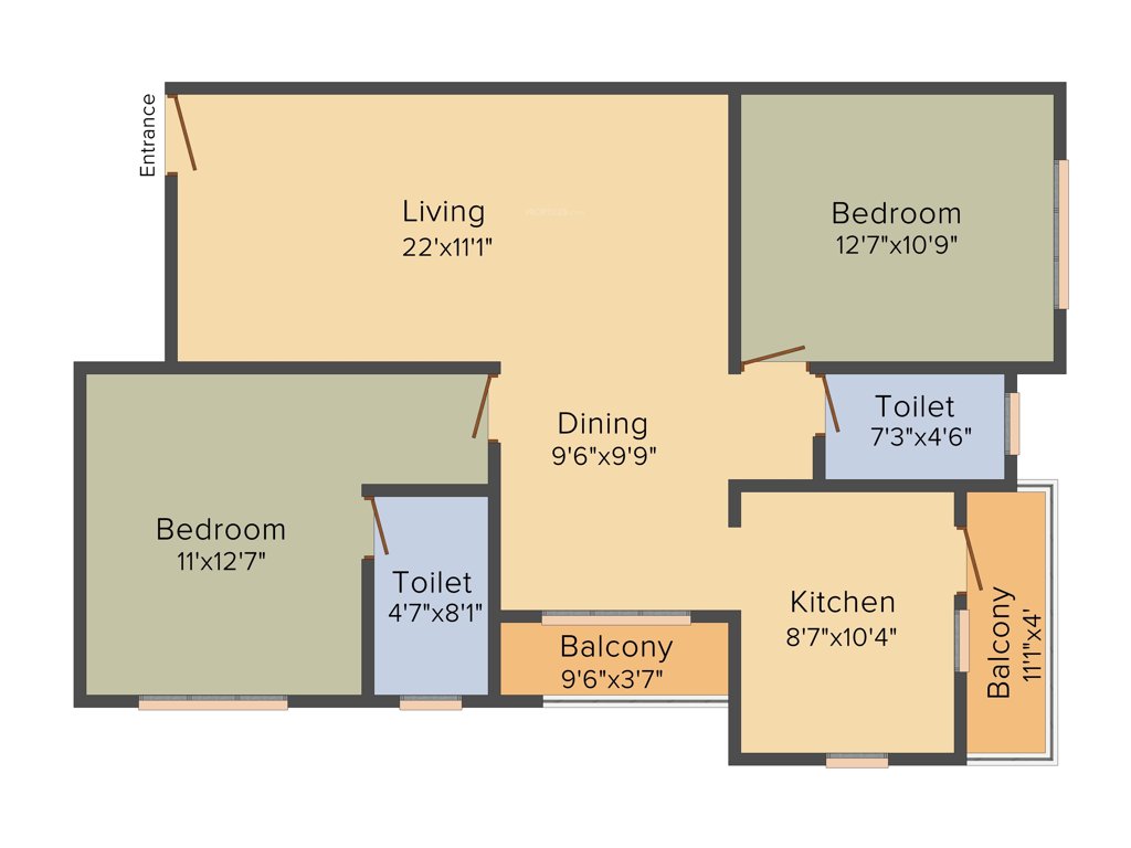 Nahar Mathura (2BHK+2T (1,190 sq ft) 1190 sq ft)