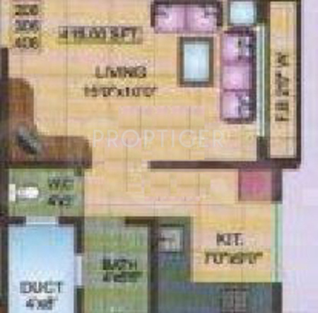  Complex (1BHK+1T (415 sq ft) 415 sq ft)