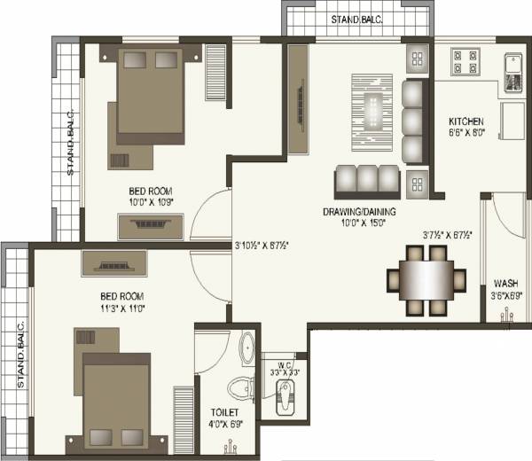 Myco M Y Square (2BHK+2T (1,170 sq ft) 1170 sq ft) Myco M Y Square (2BHK+2T (1,170 sq ft) 1170 sq ft)
