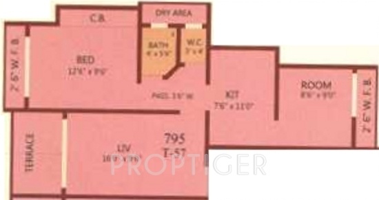 Sai Paradise (2BHK+1T (795 sq ft) 795 sq ft) Sai Paradise (2BHK+1T (795 sq ft) 795 sq ft)