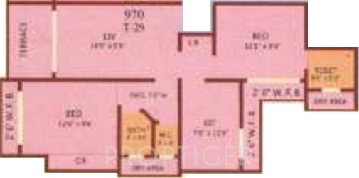 Sai Paradise (2BHK+2T (970 sq ft) 970 sq ft)