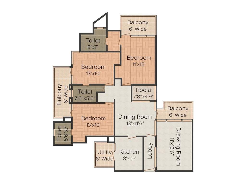 The Antriksh Heights (3BHK+3T (1,825 sq ft) 1825 sq ft)