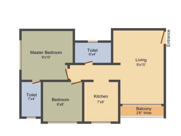 Sairaj Jeev Dhaara Complex (2BHK+2T (735 sq ft) 735 sq ft)