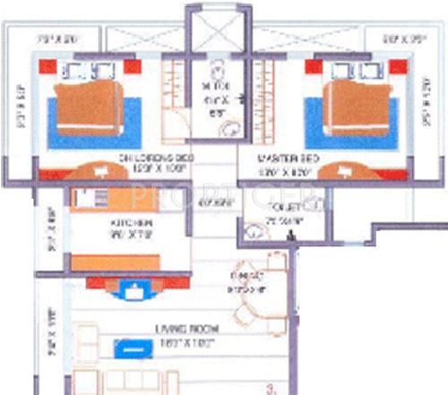 Leo Sarvodaya Apartment (2BHK+2T (1,177 sq ft) 1177 sq ft)