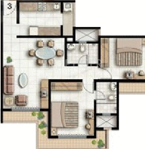 Supreme Lake Homes (2BHK+2T (900 sq ft) 900 sq ft)