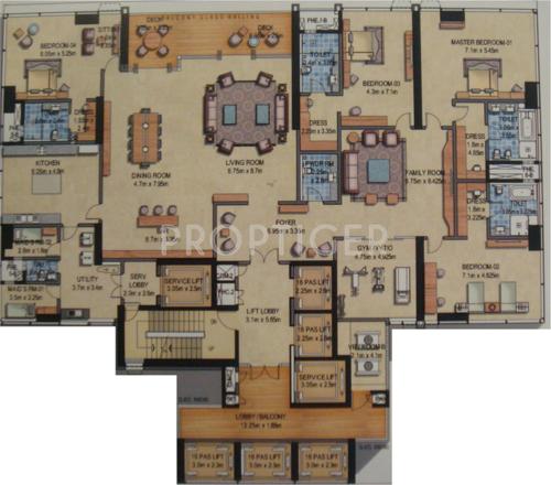 Prestige Kingfisher Towers (4BHK+5T (8,321 sq ft) + Servant Room 8321 sq ft) Prestige Kingfisher Towers (4BHK+5T (8,321 sq ft) + Servant Room 8321 sq ft)