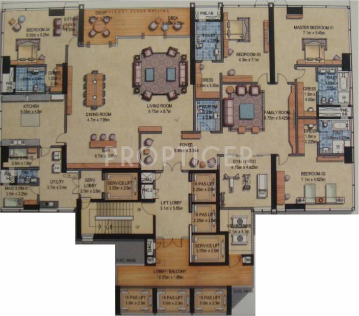 Prestige Kingfisher Towers (4BHK+5T (8,321 sq ft) + Servant Room 8321 sq ft)