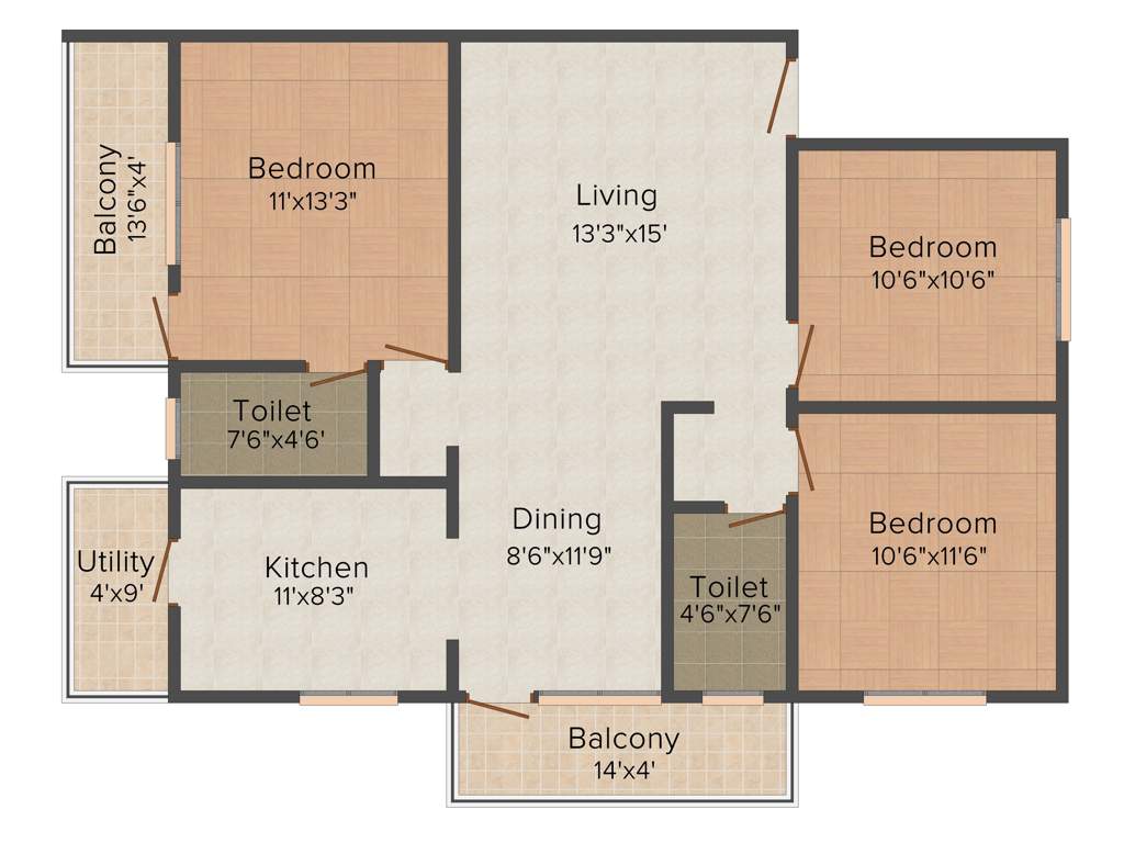 Shivaganga Dwarkamai (3BHK+2T (1,370 sq ft) 1370 sq ft)