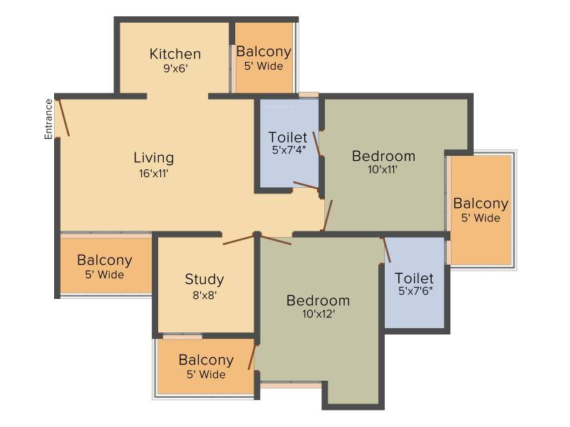 Apex Golf Avenue (2BHK+2T (1,137 sq ft) + Study Room 1137 sq ft)