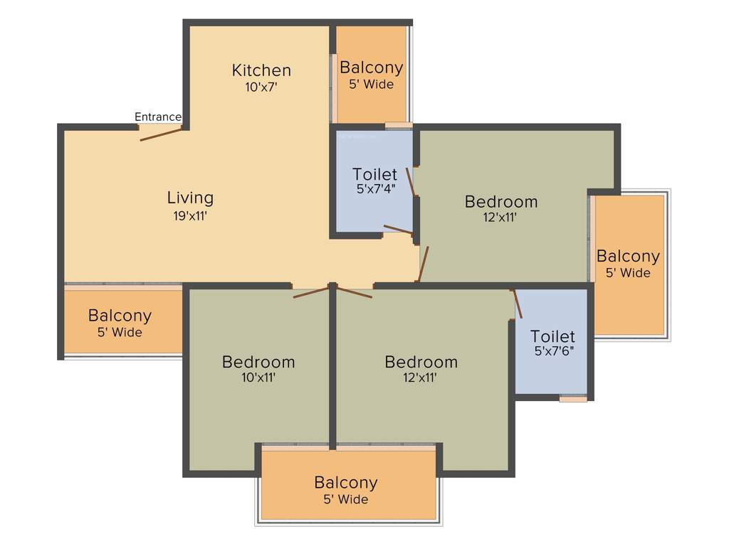 Apex Golf Avenue (3BHK+2T (1,369 sq ft) 1369 sq ft)