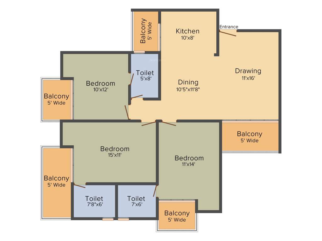 Apex Golf Avenue (3BHK+3T (1,728 sq ft) 1728 sq ft)