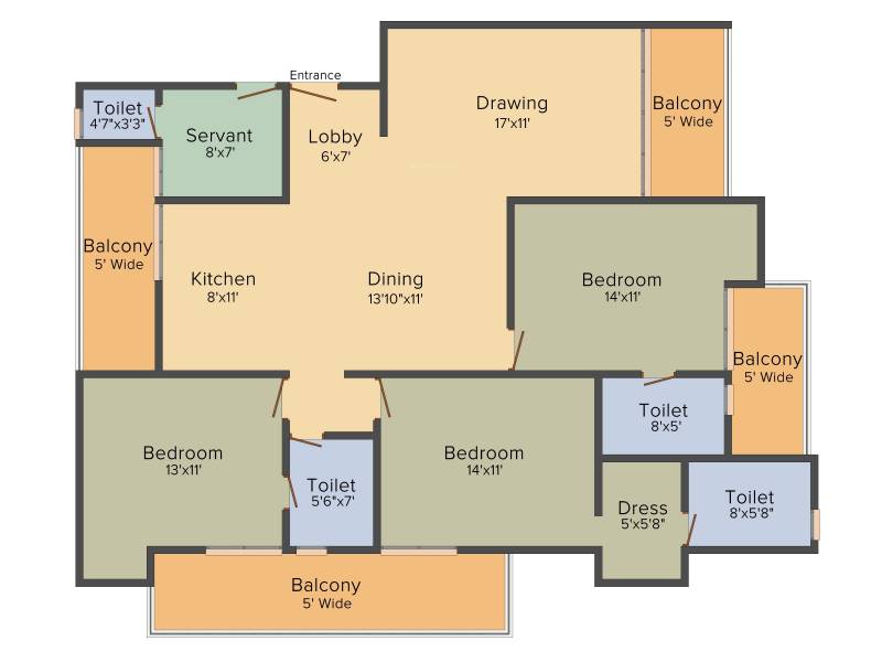 Apex Golf Avenue (3BHK+4T (2,115 sq ft) + Servant Room 2115 sq ft)
