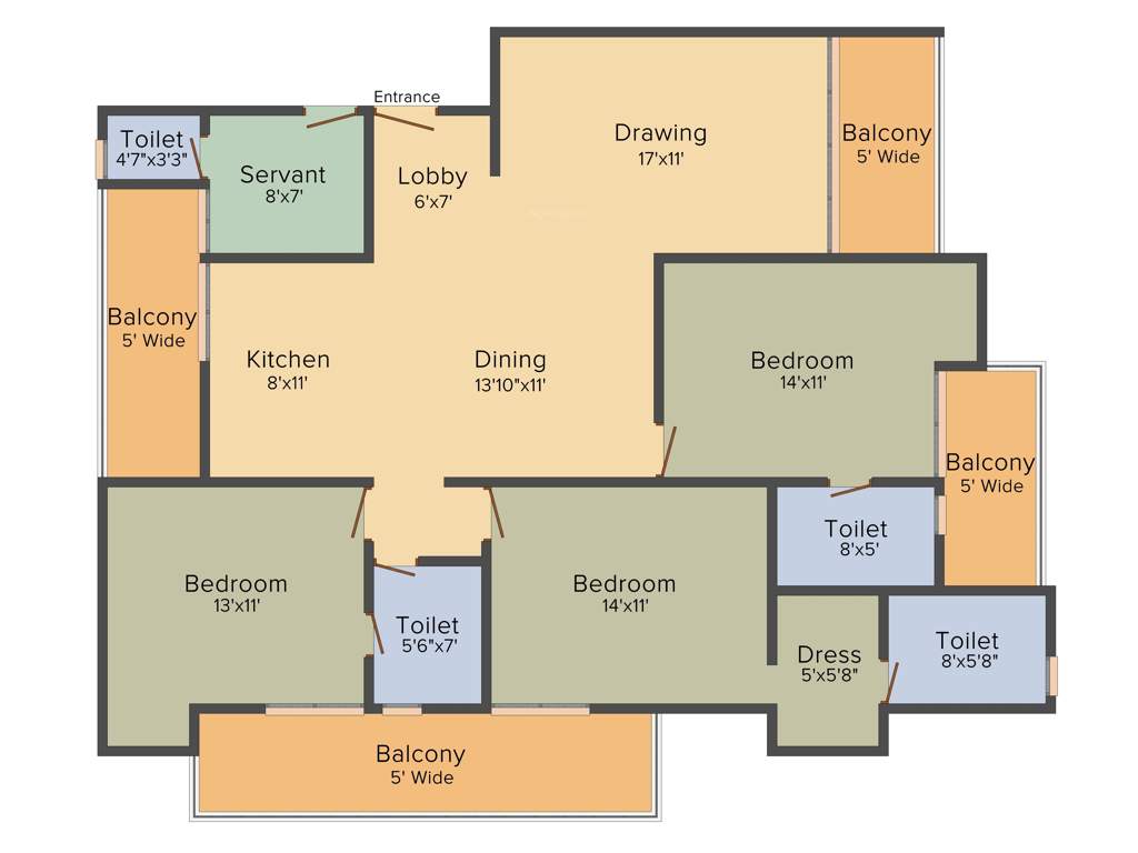 Apex Golf Avenue (3BHK+4T (2,115 sq ft) + Servant Room 2115 sq ft)