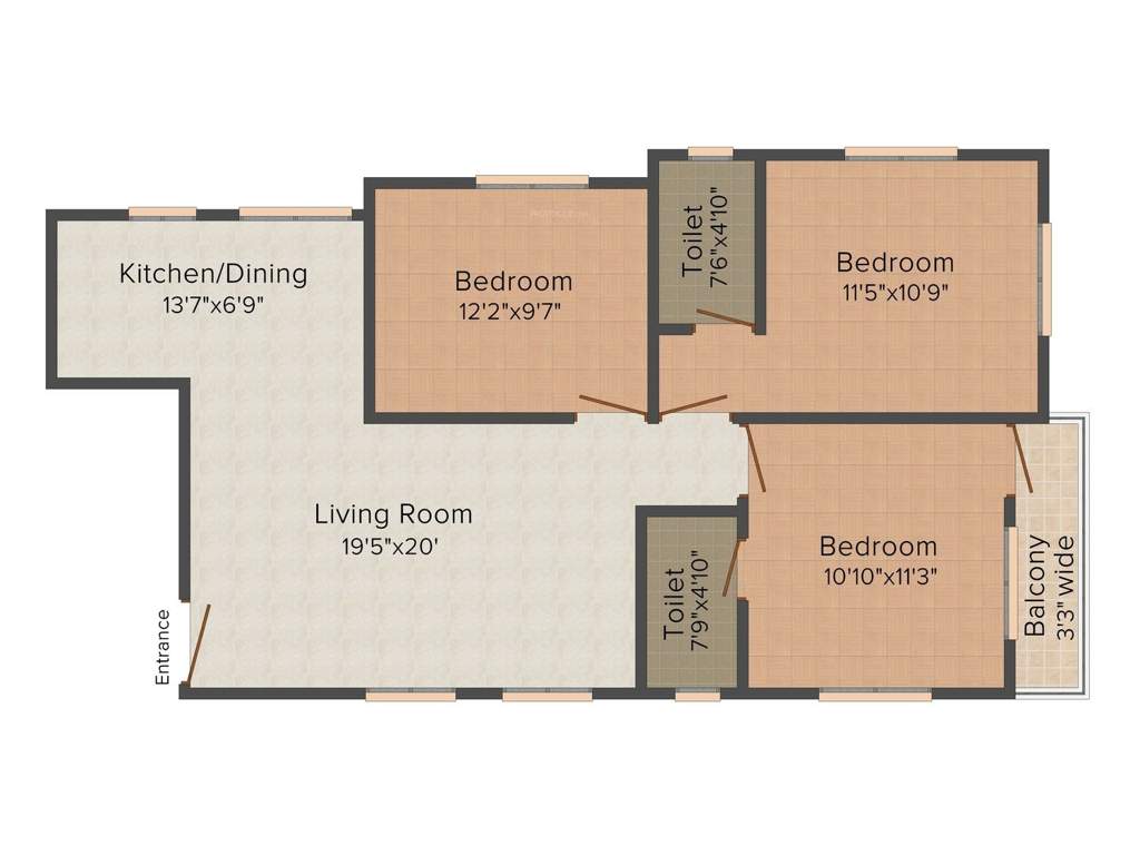 Omkar Devlok Apartment (3BHK+2T (1,318 sq ft) 1318 sq ft)