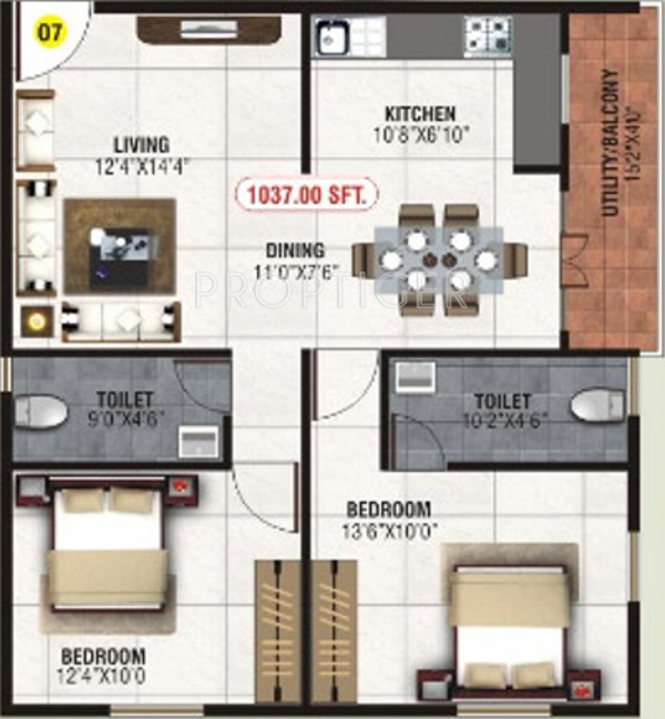 Manani Sai Residency (2BHK+2T (1,037 sq ft) 1037 sq ft) Manani Sai Residency (2BHK+2T (1,037 sq ft) 1037 sq ft)