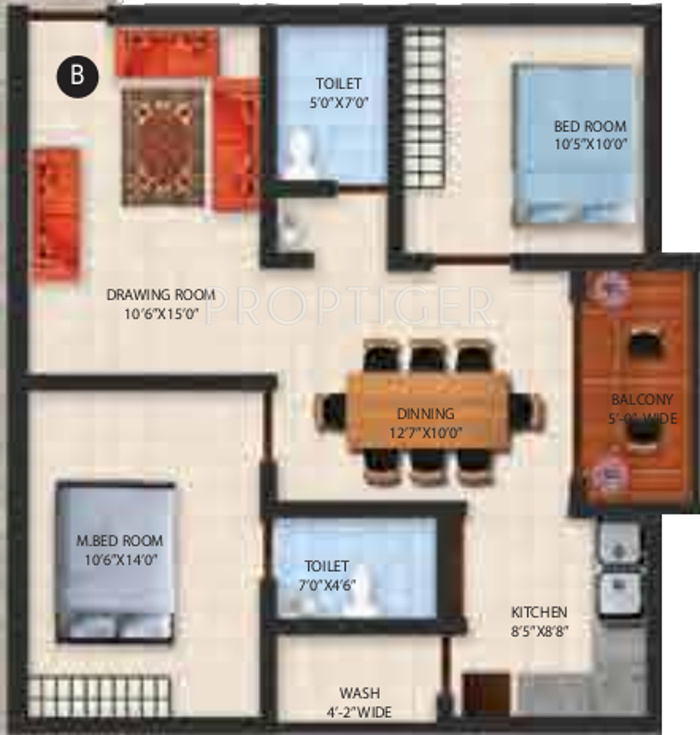 Jayanth Santis (2BHK+2T (1,073 sq ft) 1073 sq ft)