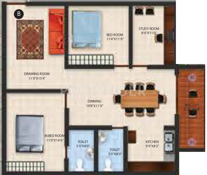 Jayanth Santis (2BHK+2T (1,357 sq ft) + Study Room 1357 sq ft)