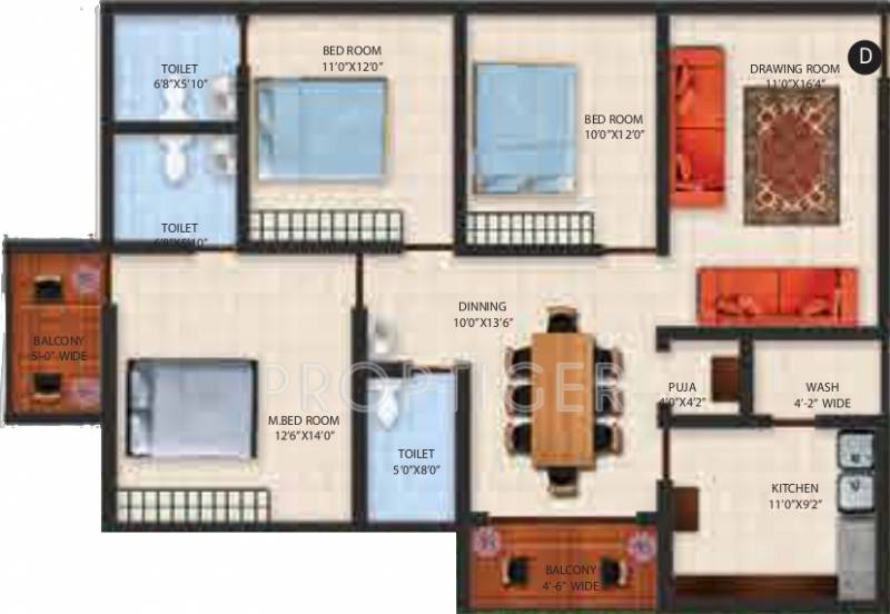 Jayanth Santis (3BHK+3T (1,530 sq ft) + Pooja Room 1530 sq ft)