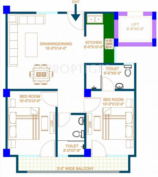 Chitransh Dreams (2BHK+2T (950 sq ft) 950 sq ft)