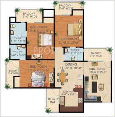 Sam Clement City (3BHK+3T (1,600 sq ft) 1600 sq ft)