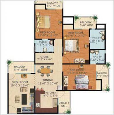 Sam Clement City (3BHK+3T (1,680 sq ft) 1680 sq ft)