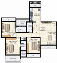 Pyramid Florencia (3BHK+3T (1,570 sq ft) 1570 sq ft) Pyramid Florencia (3BHK+3T (1,570 sq ft) 1570 sq ft)
