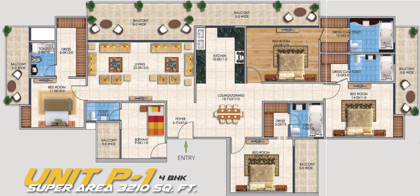 RSL Sports Home (4BHK+5T (3,210 sq ft) + Servant Room 3210 sq ft)