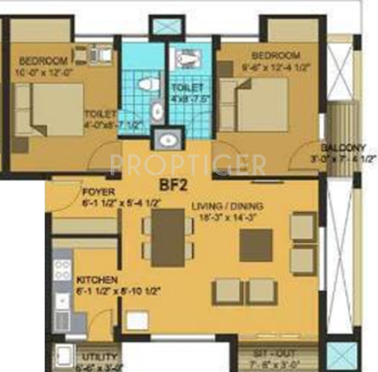 Bethel Square (2BHK+2T (1,033 sq ft) 1033 sq ft)